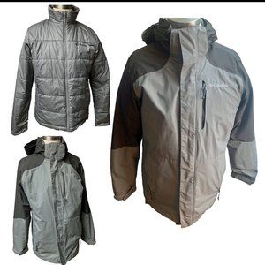 COLUMBIA  Gray with Black Omni-Tech 3-1 Parka